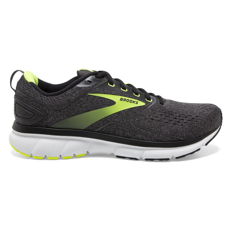 Brooks Men's Transmit 3 Road Running Shoes - Black/GreenYellow/Blackened Pearl/Nightlife (JSTI29483)